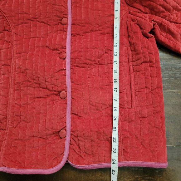 Free People Natalia Quilted Jacket Womens M Red Velvet Cottagecore Country Chic - Picture 8 of 8